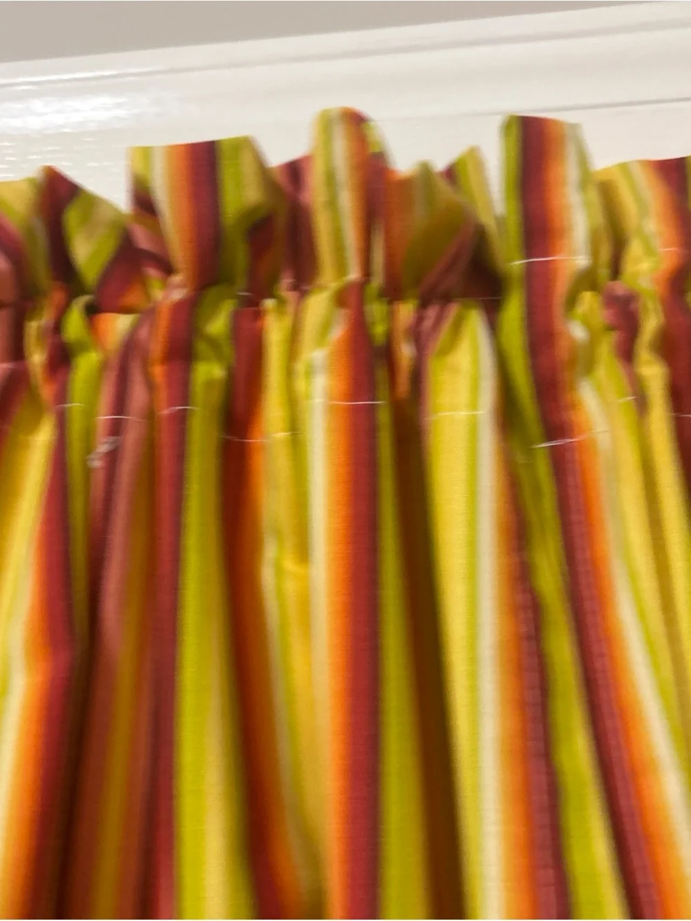 Vibrant Striped Curtain Panels in Yellow, Orange & Pink - handmade new